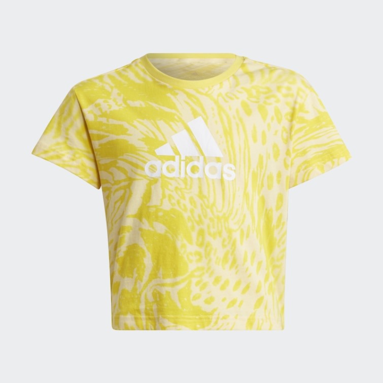 Future Icons T-shirt Classique En Coton à Imprimé Animal Hybride Adidas Jaune
