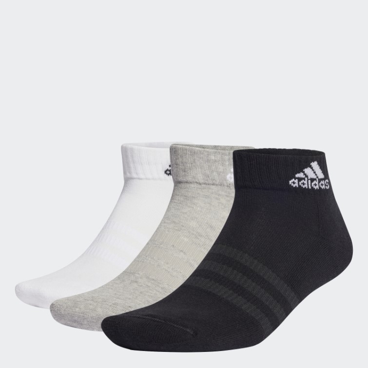 Adidas Socquettes Sportswear Matelassées Gris Moyen 6 Paires