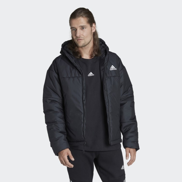 Adidas Bsc 3-stripes Doudoune à Capuche Noire