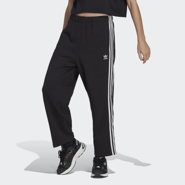 Pantalon Ourlet Ouvert Adidas Noir