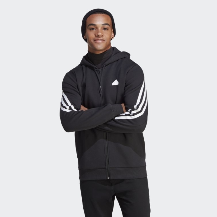 Adidas Future Icon 3-stripes Full-zip Hoodie Blanc Fashion
