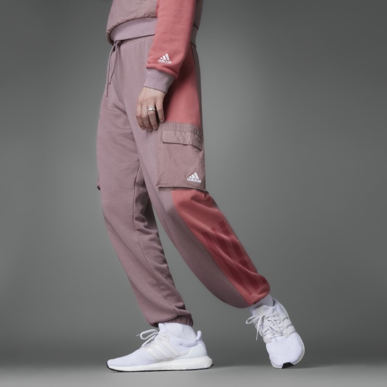 Pantalon En Molleton Adidas Colorblock Violet