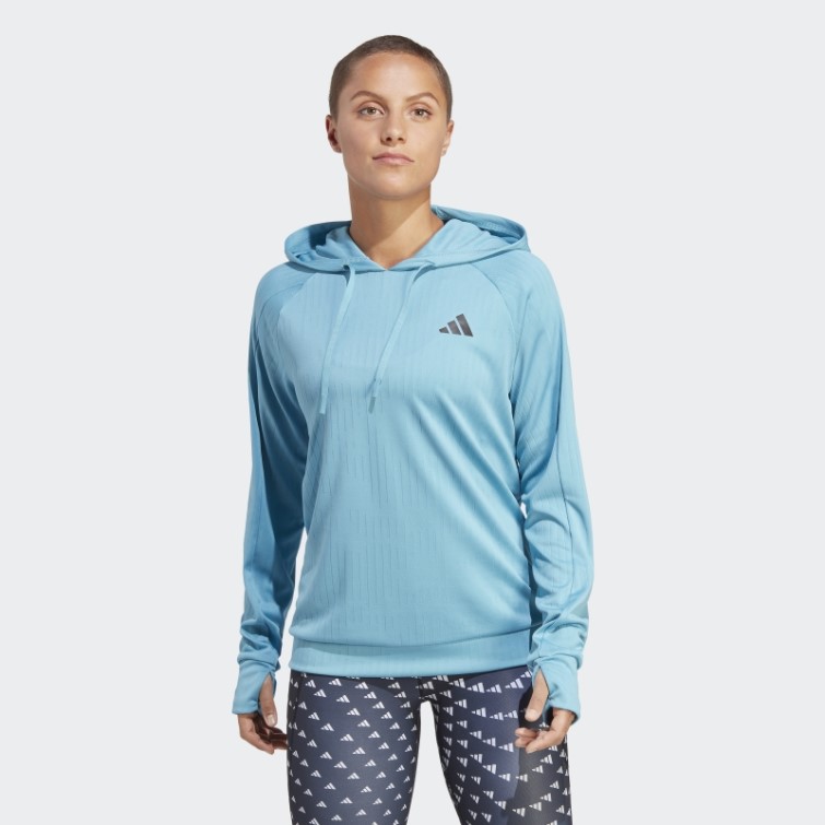 Sweat à Capuche Bleu Adidas Made To Be Remade Running
