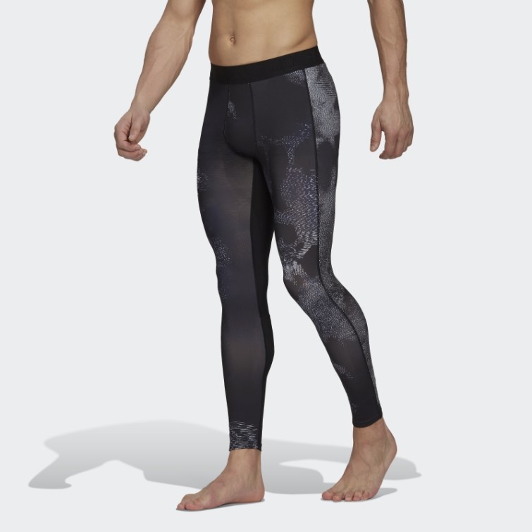 Adidas Techfit Allover Print Training Long Collants Multicolore