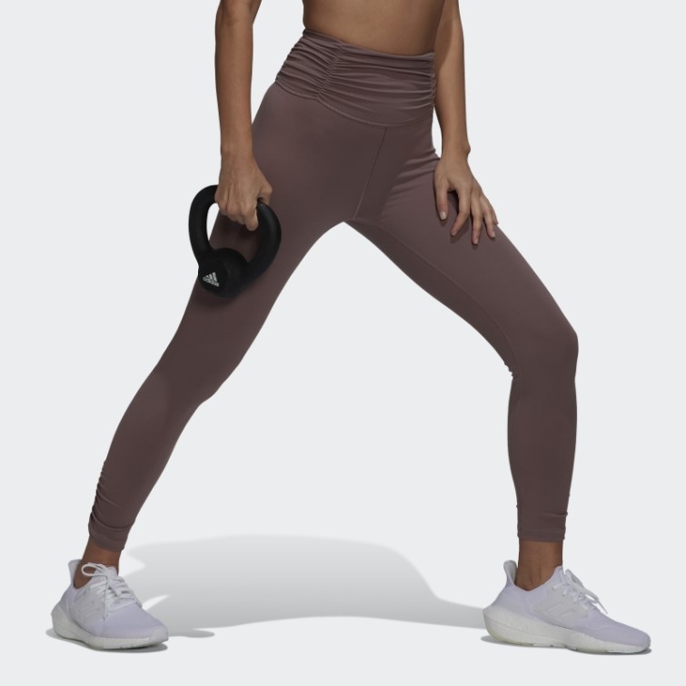 Legging Yoga Studio 7/8 Froncé Violet Adidas