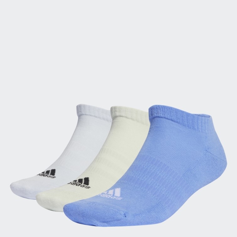3 Paires De Chaussettes Basses Amorties Adidas Bleues