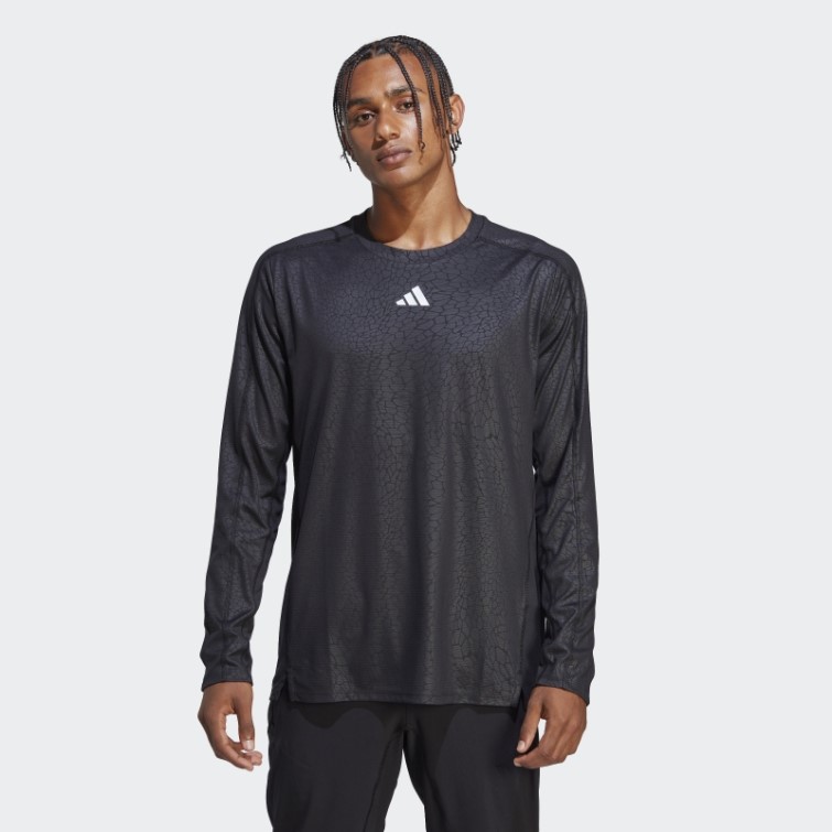Haut D'entraînement à Manches Longues Imprimé Pu Noir Adidas