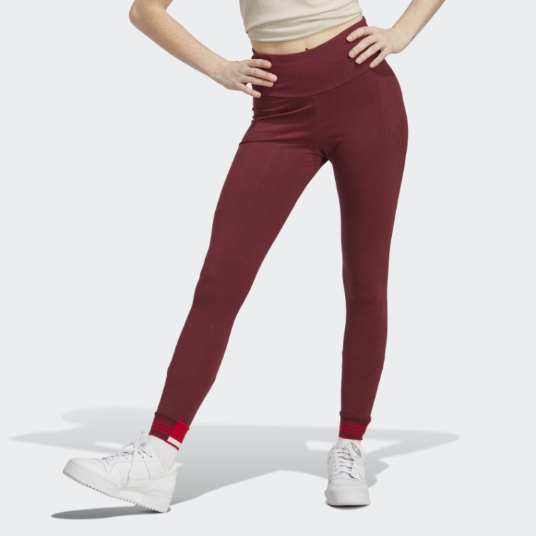 Legging Bord Côte Adidas Rouge