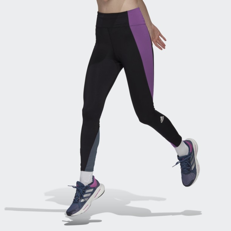 Adidas Possède La Course Colorblock 7/8 Leggings Noir
