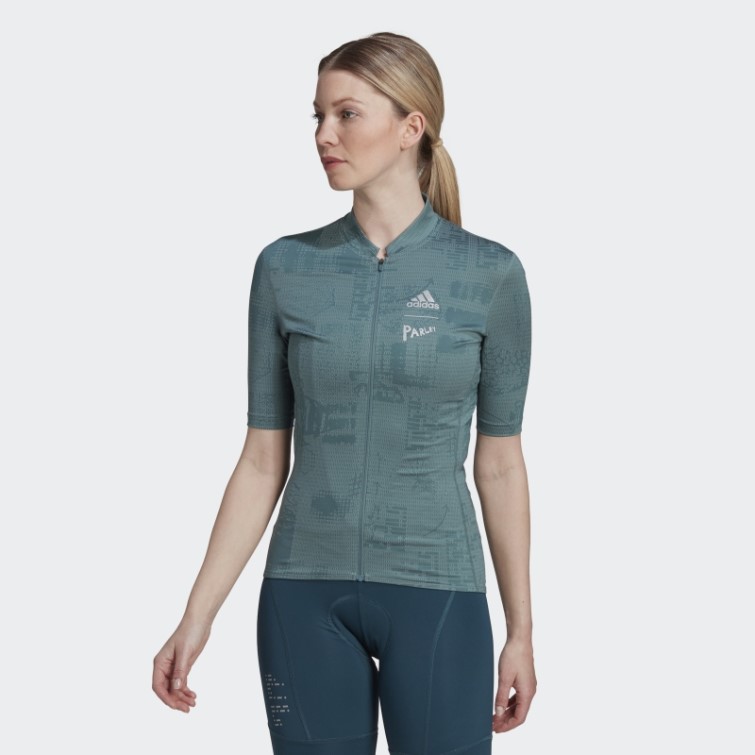 Adidas Maillot Cycliste Manches Courtes Parley Hazy Emerald