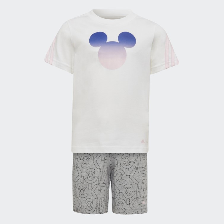 Adidas X Disney Mickey Mouse Ensemble D'été Mode Blanc