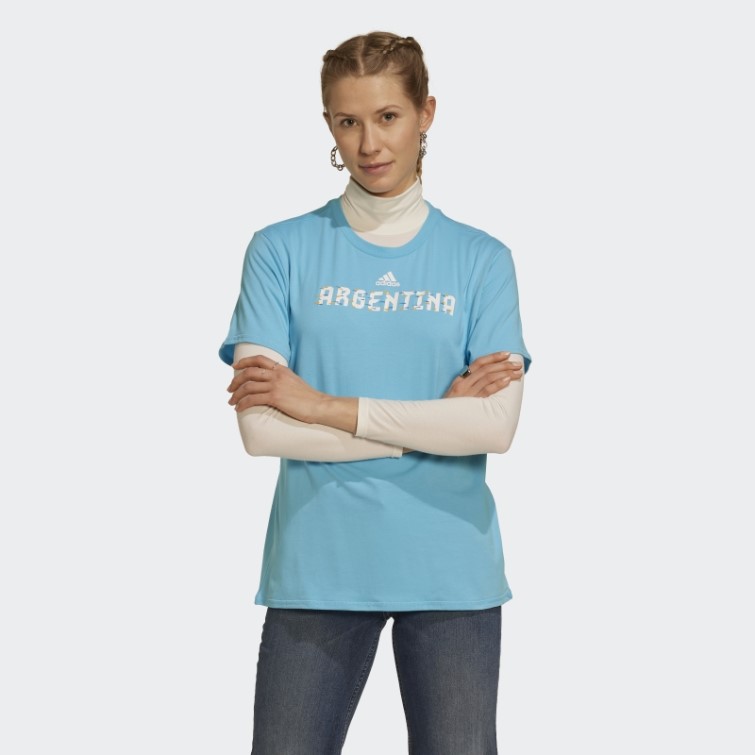 Adidas Coupe Du Monde Fifa 2022 Argentina Tee Cyan