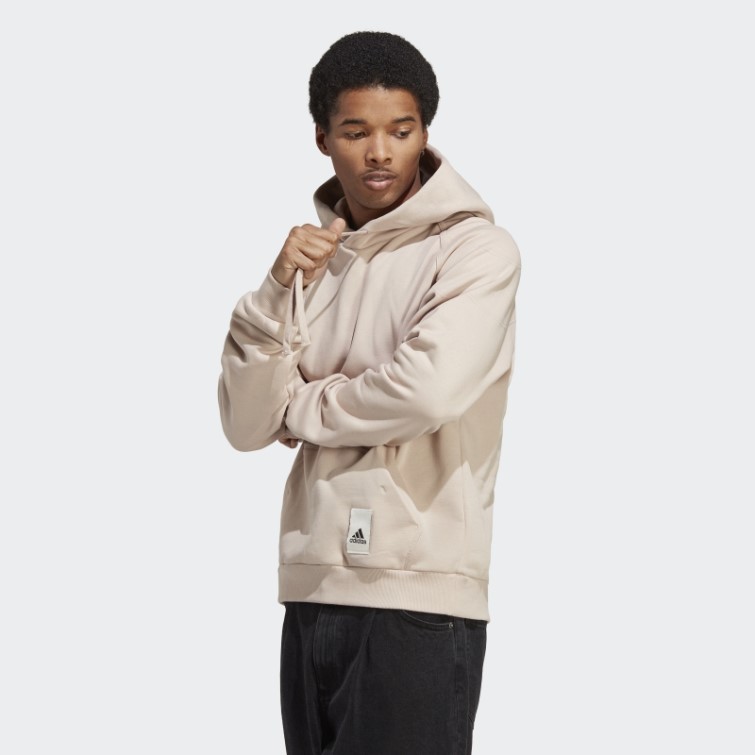 Sweat à Capuche Adidas Lounge Fleece Taupe