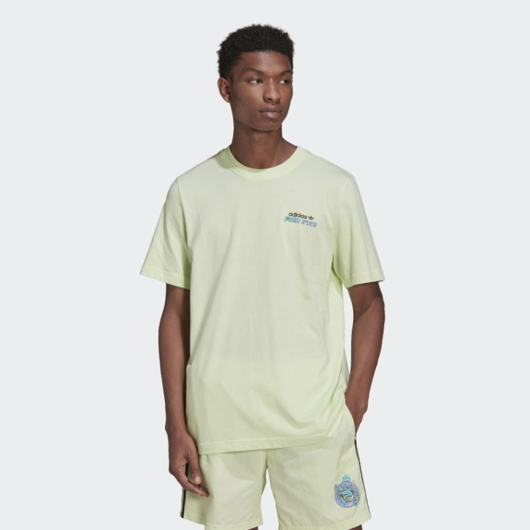 T-shirt Adidas Citron Vert Graphique Stoked Fish Flowers