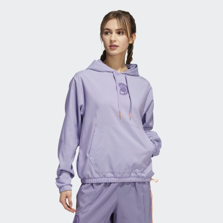 Adidas Hoop York City Sweat à Capuche Lilas