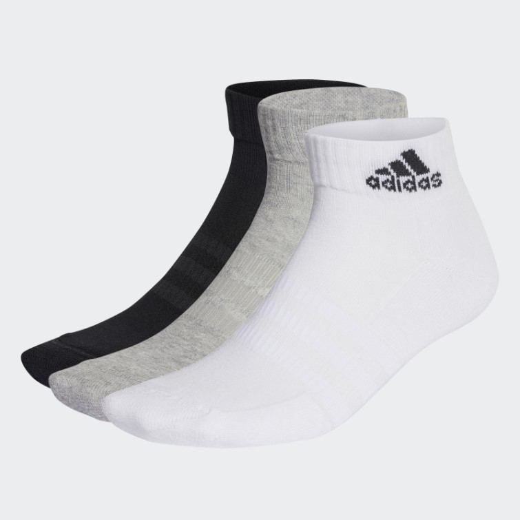 Adidas Socquettes Sportswear Matelassées Gris Moyen 3 Paires