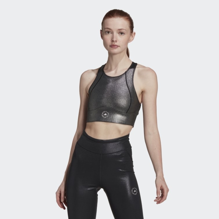 Adidas By Stella Mccartney Crop Top D'entraînement Brillant Mode Noir
