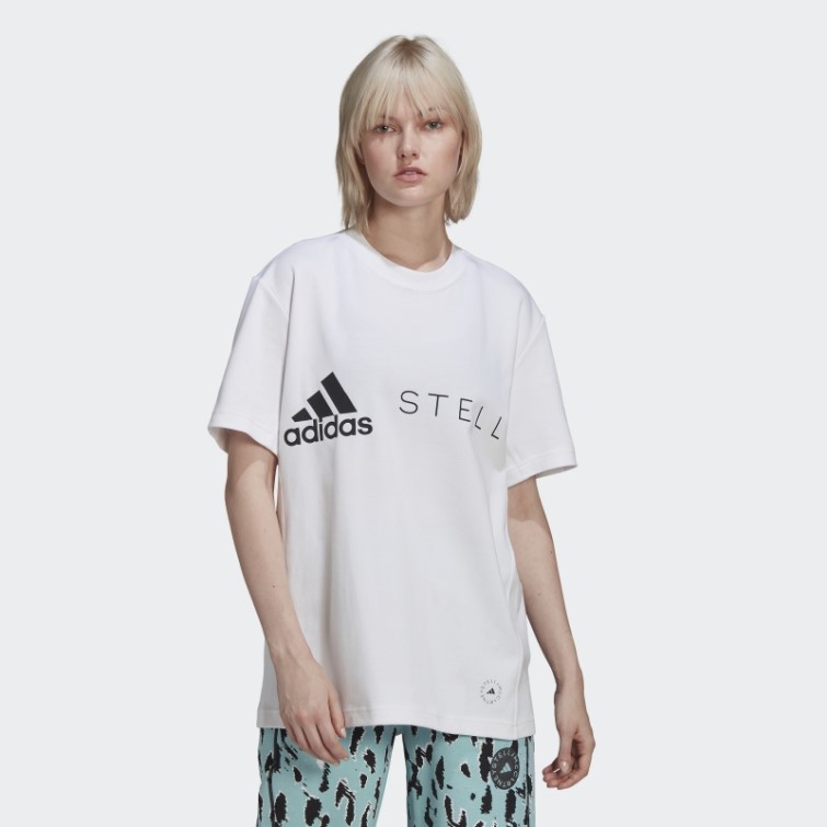 Adidas By Stella Blanc Mccartney Logo Tee Chaud