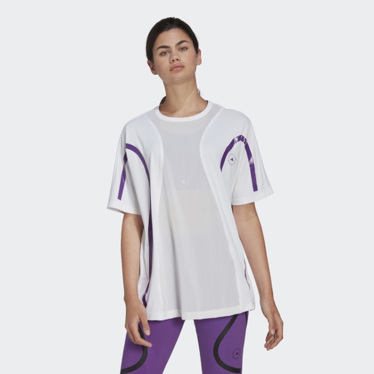 Adidas By Stella Mccartney Truepace Running Loose Tee Mode Blanc