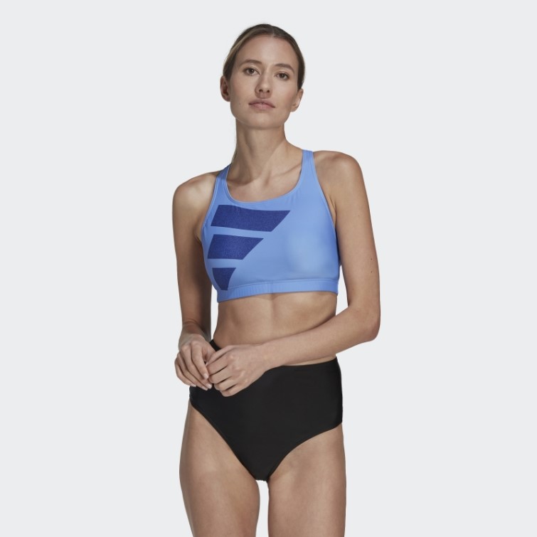 Haut De Bikini Big Bars Adidas Bleu