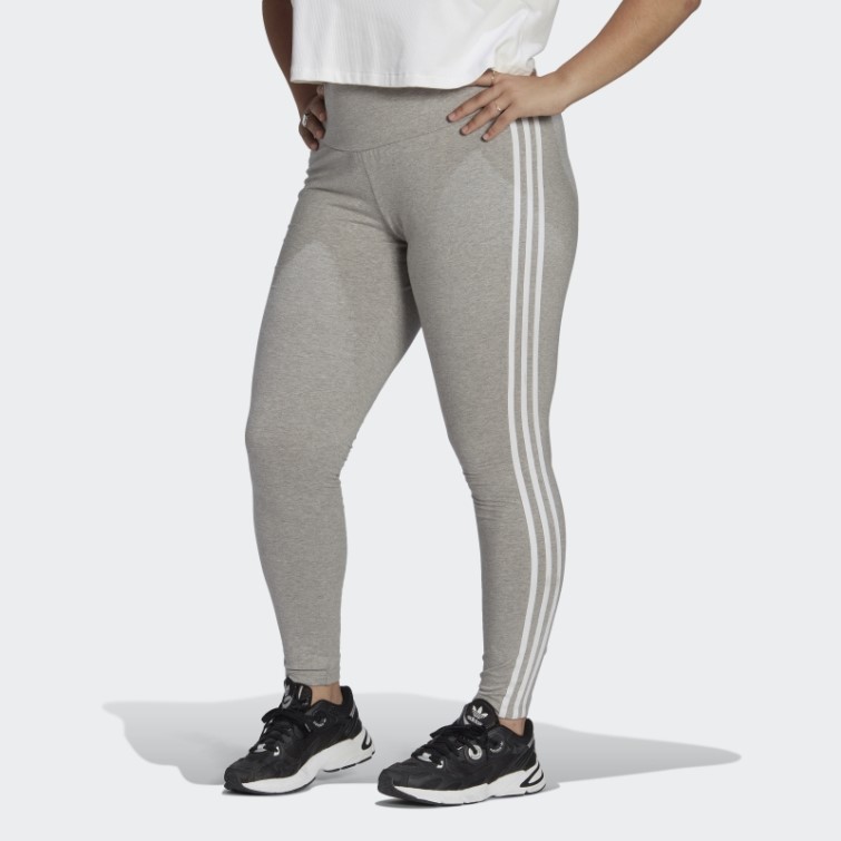 Legging Adicolor Classics 3 Bandes Gris Moyen (grande Taille) Adidas