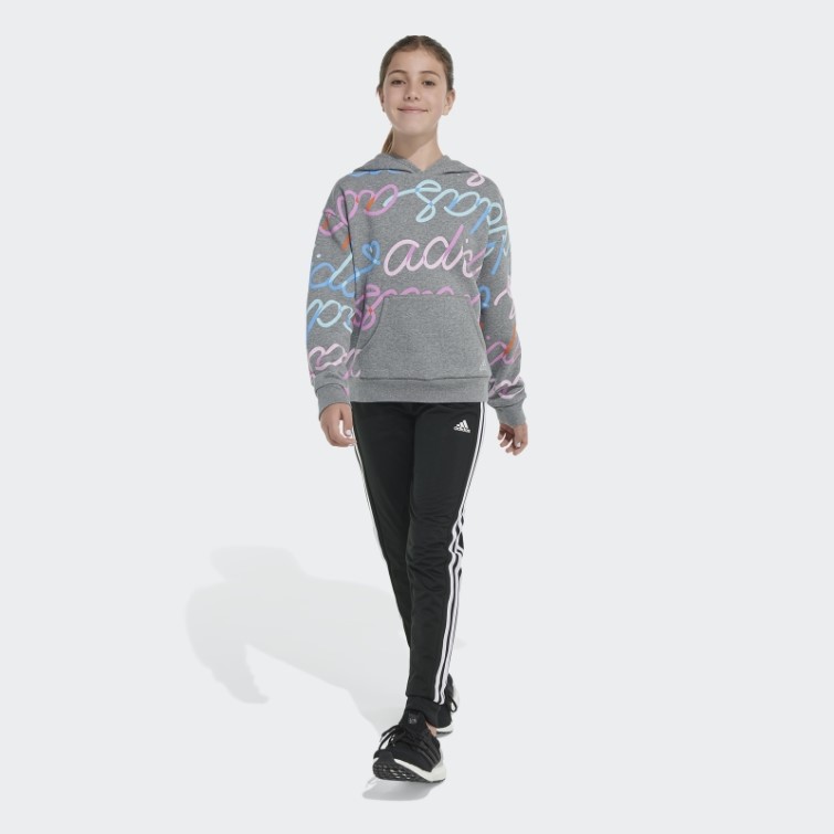 Adi Script Sweat à Capuche Polaire Adidas Anthracite Hthd