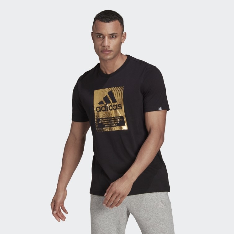 T-shirt Graphique Adidas Foil Logo Box Noir