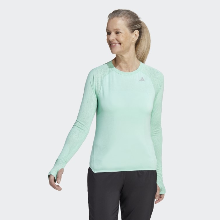 Adidas Adizero Running Haut à Manches Longues Vert
