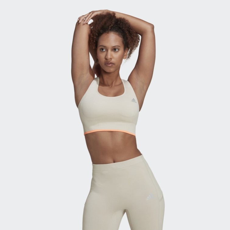 Soutien-gorge En Laine Mérinos Sans Couture Adidas Running à Maintien Moyen En Aluminium