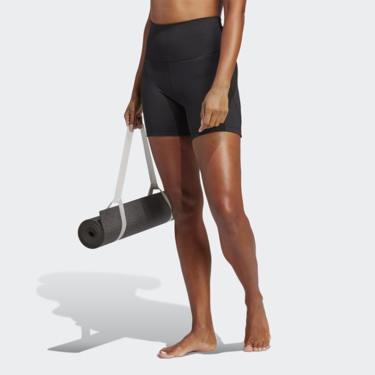 Adidas Leggings Courts Yoga Studio Cinq Pouces Noirs