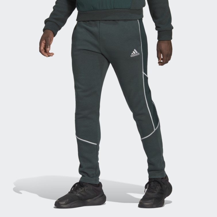 Pantalon En Molleton Essentials Reflect-in-the-dark Adidas Vert