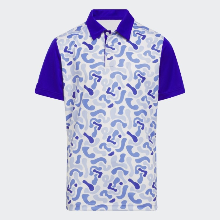 Polo Imprimé Camouflage Adidas Bleu