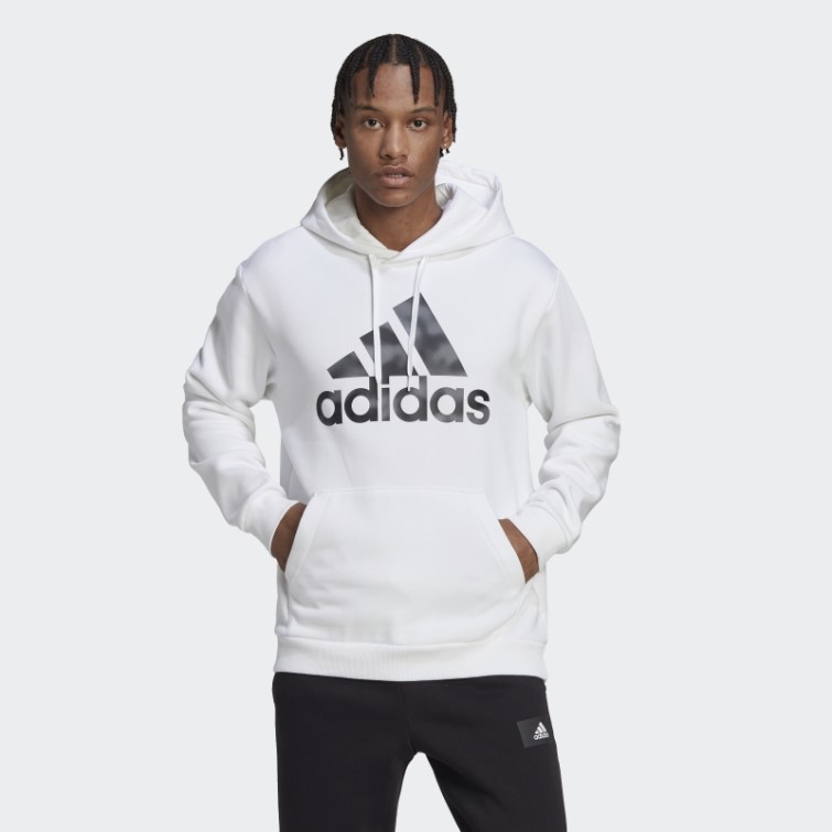 Adidas Sweat à Capuche En Molleton Imprimé Camouflage Essentials Blanc