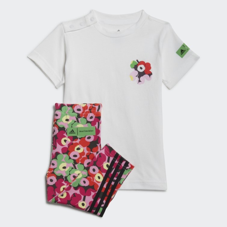 Adidas X Marimekko Ensemble De Collants D'été Mode Blanc