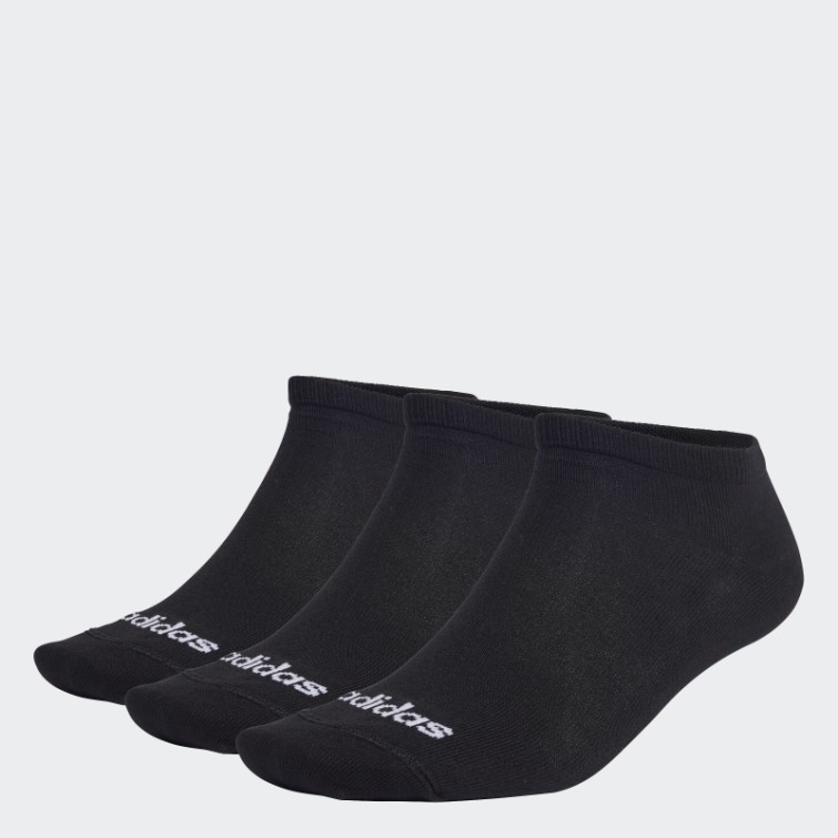 Chaussettes Basses Linéaires Fines 3 Paires Noir Adidas