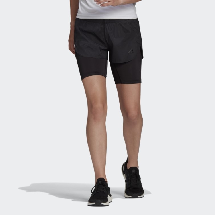 Short Deux En Un Adidas Run Fast Noir