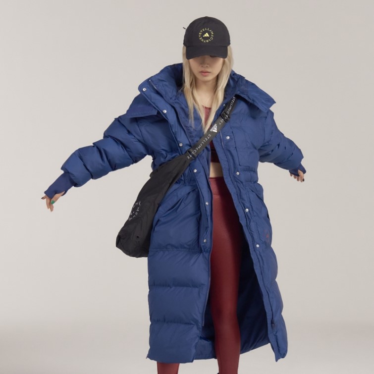 Adidas By Stella Mccartney Veste D'hiver Longue Matelassée Fashion Mystery Bleu