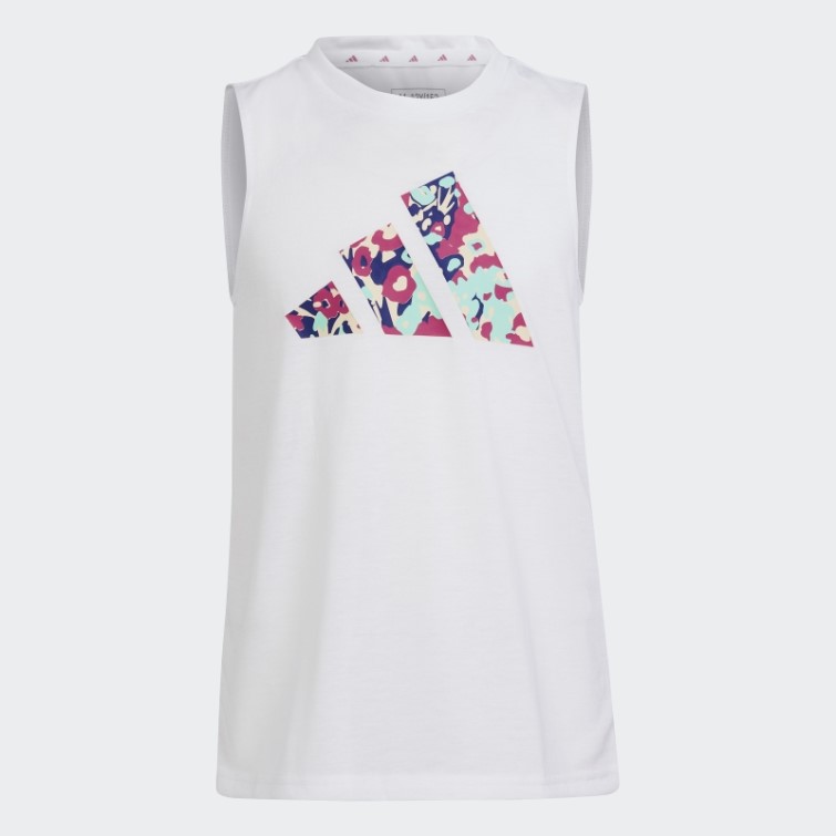 Adidas Train Essentials Saisonnier Aeroready Regular-fit Logo Débardeur D'entraînement Blanc