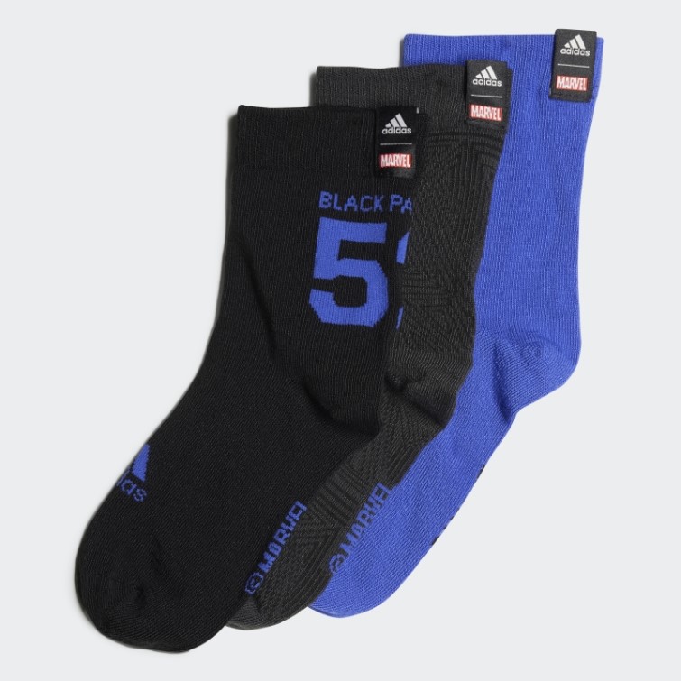 Adidas Black Marvel Panthère Noire Chaussettes 3 Paires