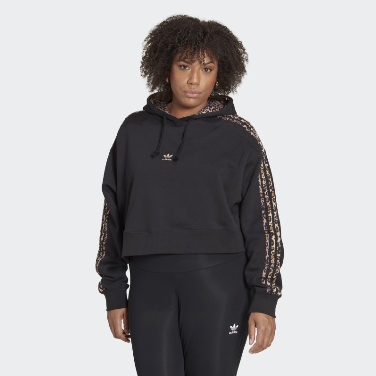 Sweat à Capuche Noir Logo (taille Plus) Adidas
