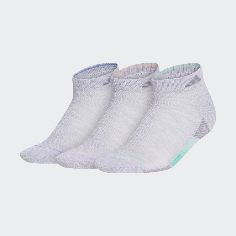 3 Paires De Chaussettes Basses à Rayures Superlite Gris Clair Adidas
