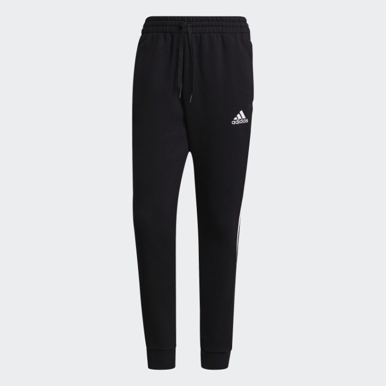 Pantalon Adidas Essentials Fleece Tapered Cuff 3-stripes Noir