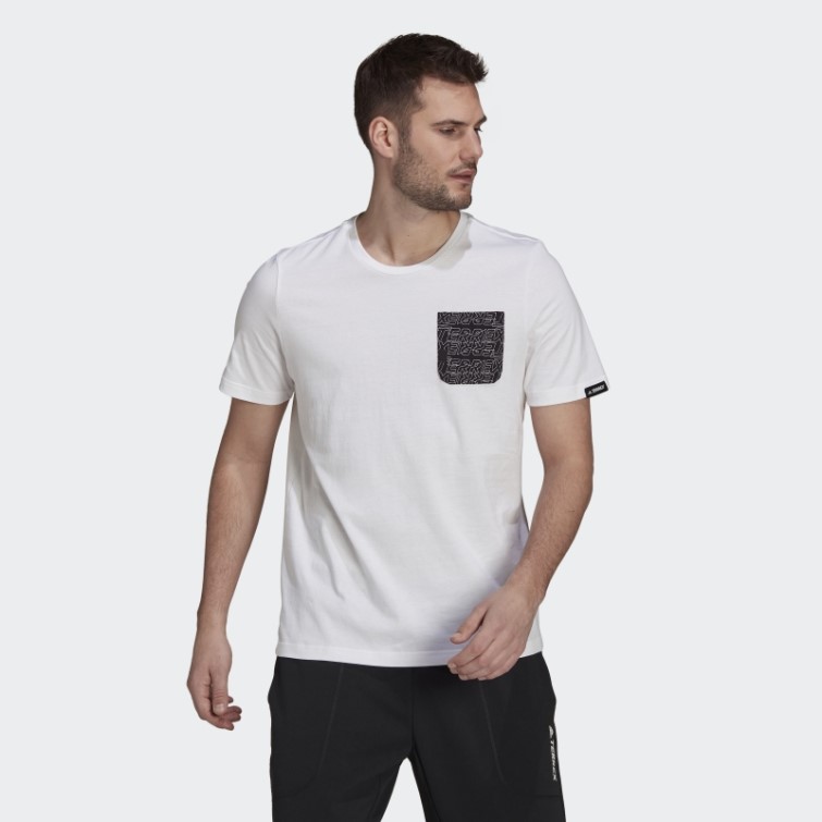 T-shirt Graphique Adidas Terrex Pocket Blanc