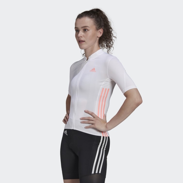 Blanc Le Maillot Cycliste Manches Courtes Adidas