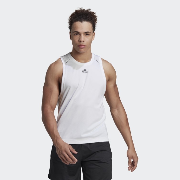 Adidas Hiit Spin Débardeur D'entraînement Blanc