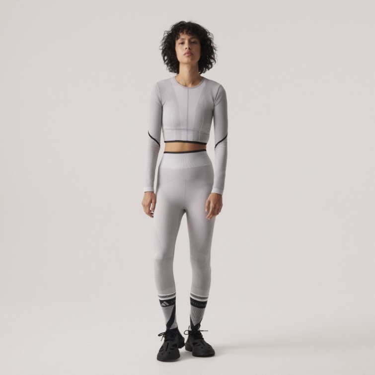 Adidas By Stella Mccartney Truestrength Yoga Collant 7/8 Gris Uni Mgh
