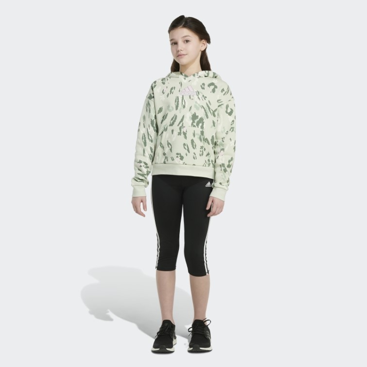 Adidas Sweat à Capuche En Polaire Imprimé Vert