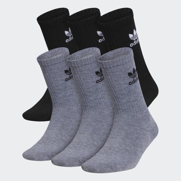 Chaussettes Grises Adidas Fashion Trèfle Crew 6 Paires