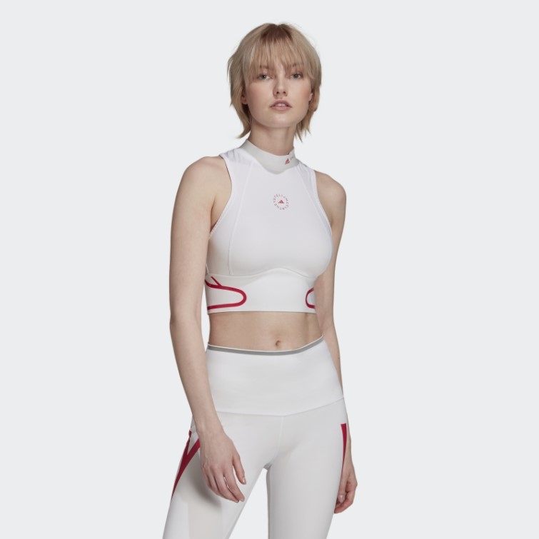 Adidas By Stella Mccartney Truepace Heat.rdy Running Crop Top Blanc Fashion