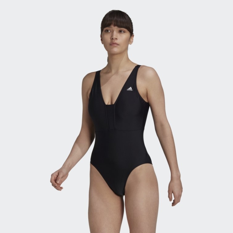 Maillot De Bain Iconisea 3 Bandes Noir Adidas
